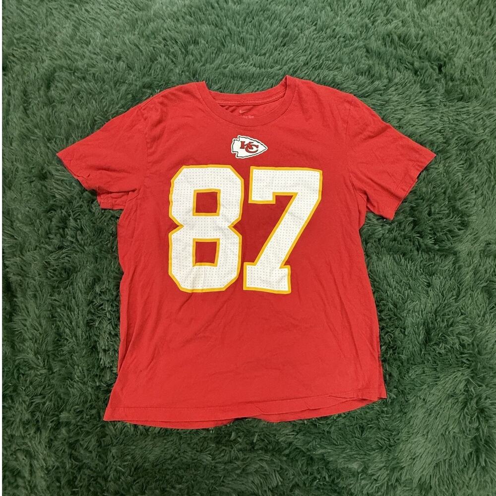 Nike Kansas City Chiefs Travis Kelce #87 NFL Fan T-Shirt Jersey Shirt Men's Red